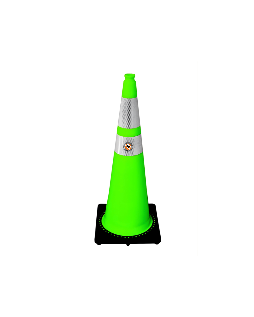 36” 12 lb Lime Green Traffic Cone